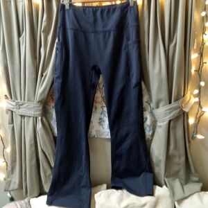 Santiny Black Flared Lined Leggings